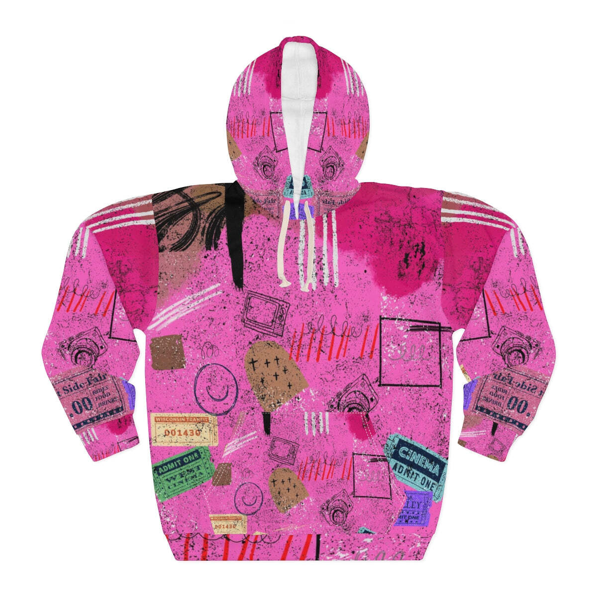 Pullover Hoodie Unisex Pink By QN