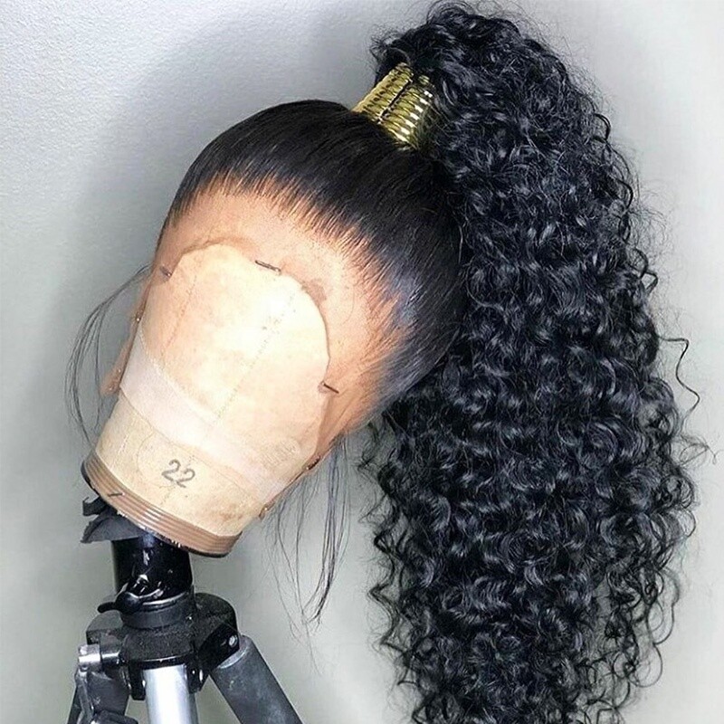 Curly Peruvian Cuticle Aligned Hair Extensions Wigs 360 Lace Frontal Wigs Vendor Human Hair HD  Lace Front Wigs For Black Women