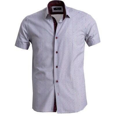 Mens Short Sleeve Button up Shirts - Tailored Slim Fit Cotton Dress