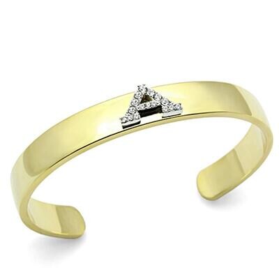 LO2570 - Gold+Rhodium White Metal Bangle with Top Grade Crystal  in