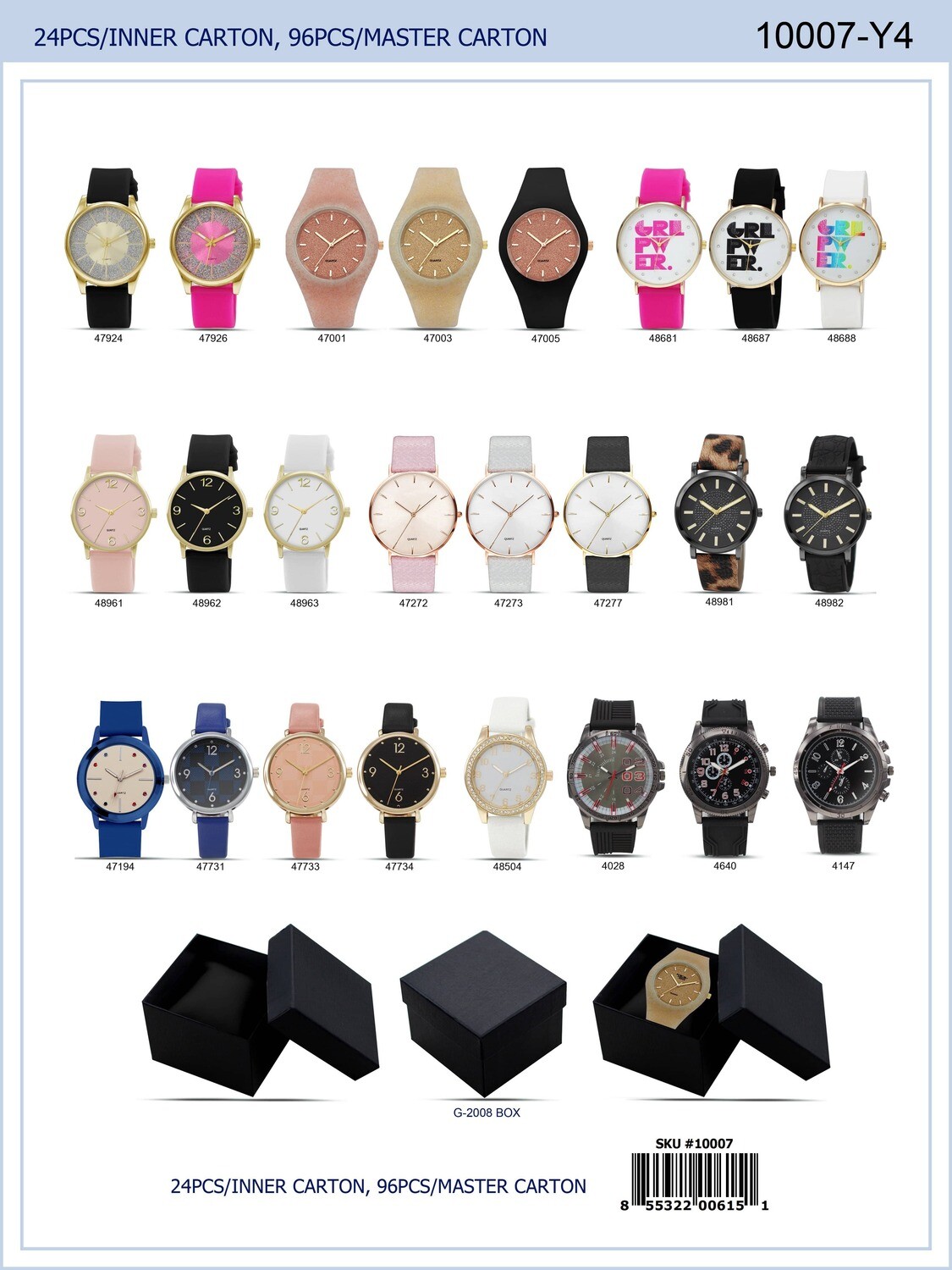 24 Piece Assorted Prepack Women Watches (Gift Box included)