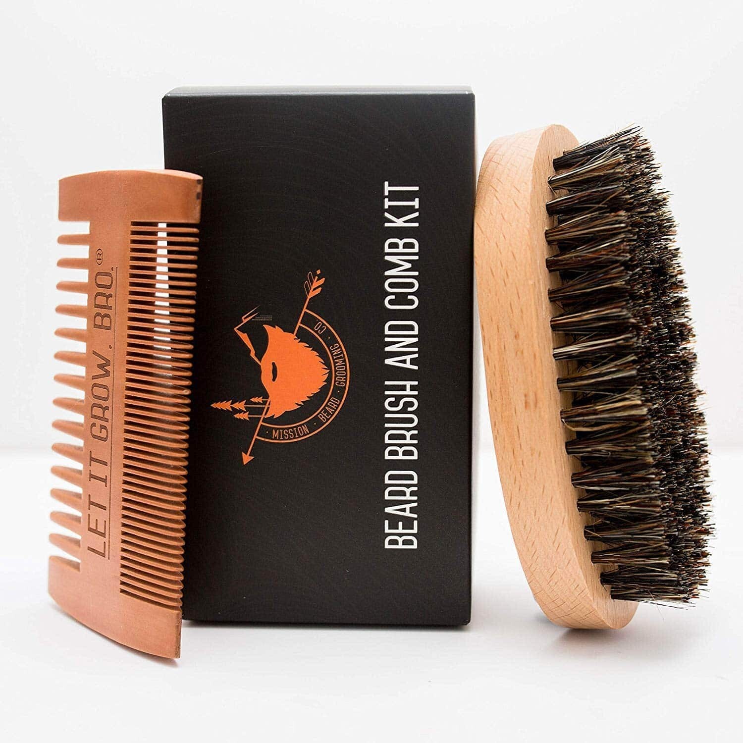 Boar Bristle Beard Brush & Comb Kit