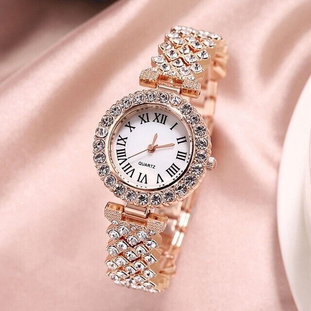 Luxury Rhinestone Watch Women Watch Fashion Watch And Bracelet Set