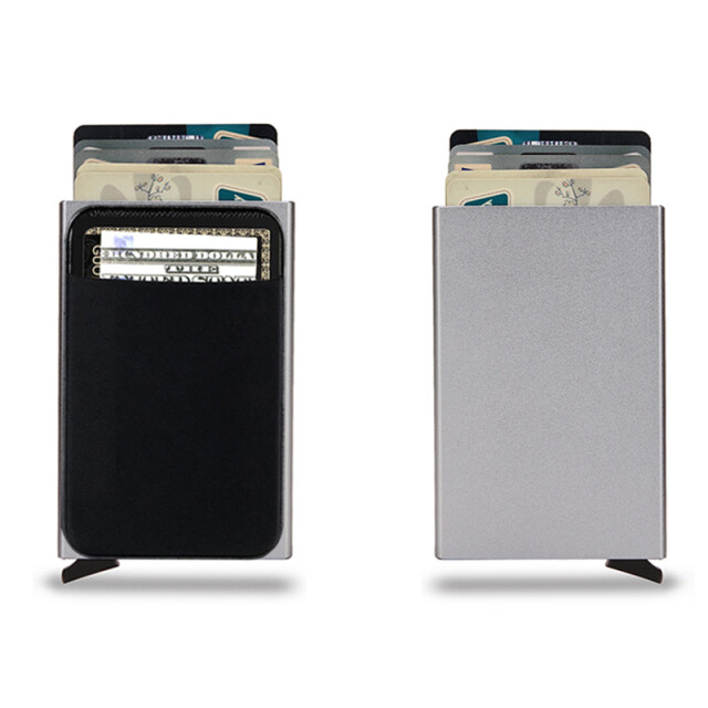 Dienqi Rfid Smart Wallet Card Holder Metal Thin Slim Men Women Wallets