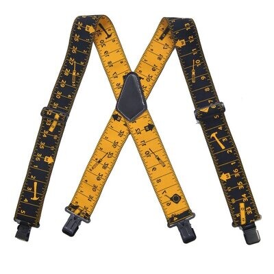 Tape Measure Heavy Duty Suspenders For Men Carpenter Work 2 Inch Wide