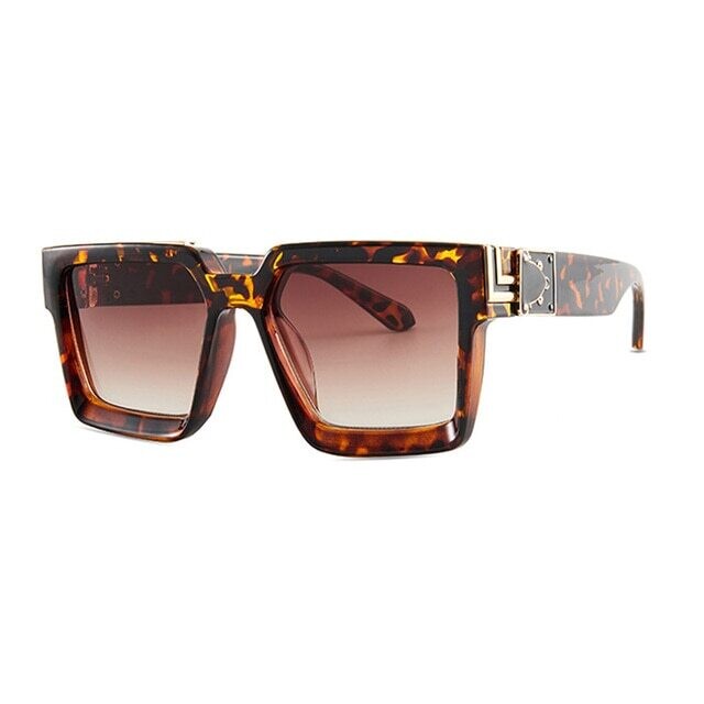 SHAUNA Oversize Square Sunglasses Men Flat Lens Brand Designer Fashion