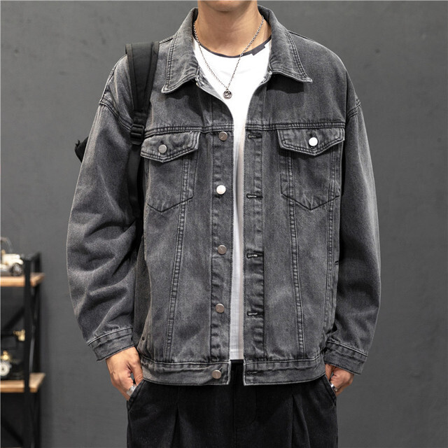 New Denim Jacket Men Vintage Jean Coats Streetwear Fashion Jean Jacket