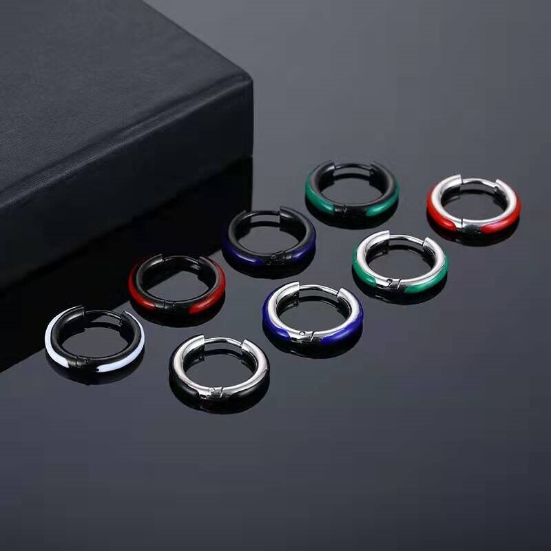 New Fashion Colorful Drip Hoop Earrings Jewelry Gift Women Men