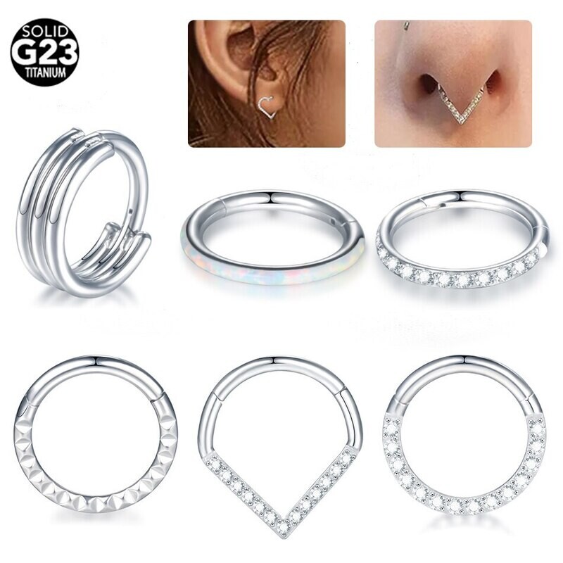 Septum Clicker Piercing Jewelry | Piercing Clicker Ring Titanium - 1pc