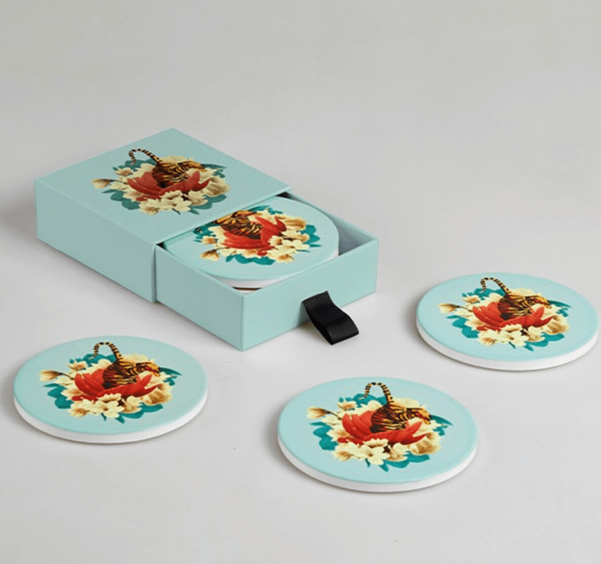 Set de 4 dessous-de-verre Tiger Flower