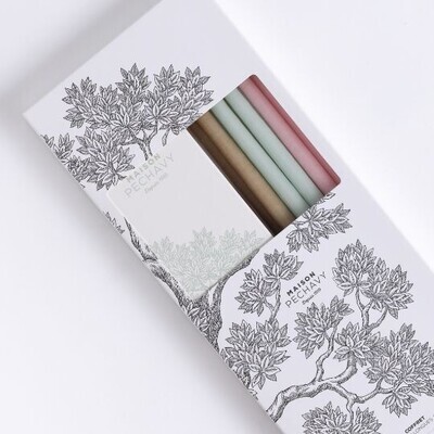 Coffret 10 bougies fines Douceur Pastel et allumettes
