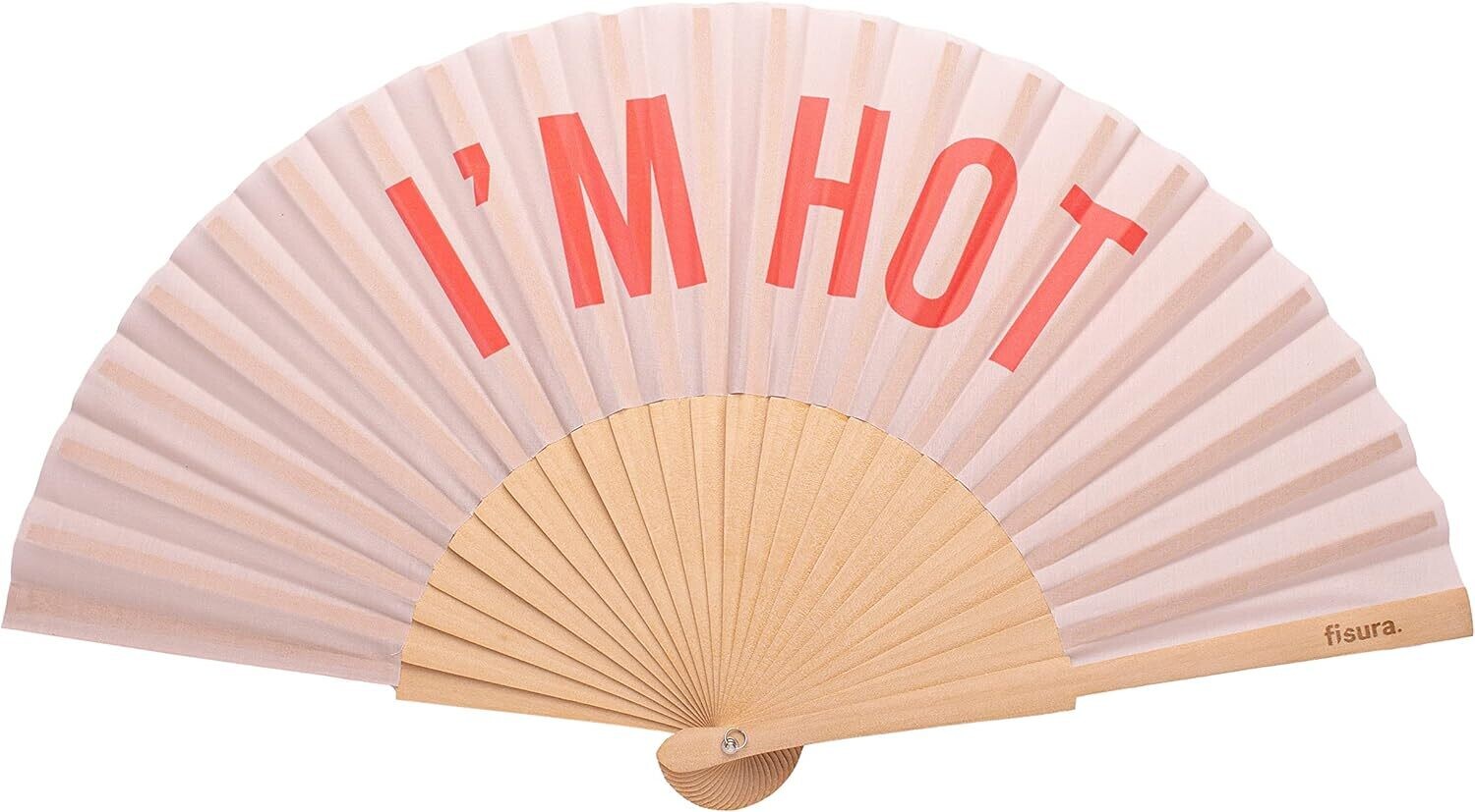 Eventail "I'M HOT" rose et rouge