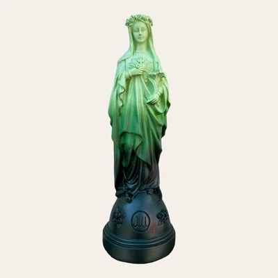 Statuette Marie aux fleurs Dégradé Vert
