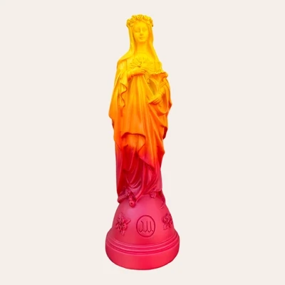 Statuette Marie aux fleurs Dégradé Jaune