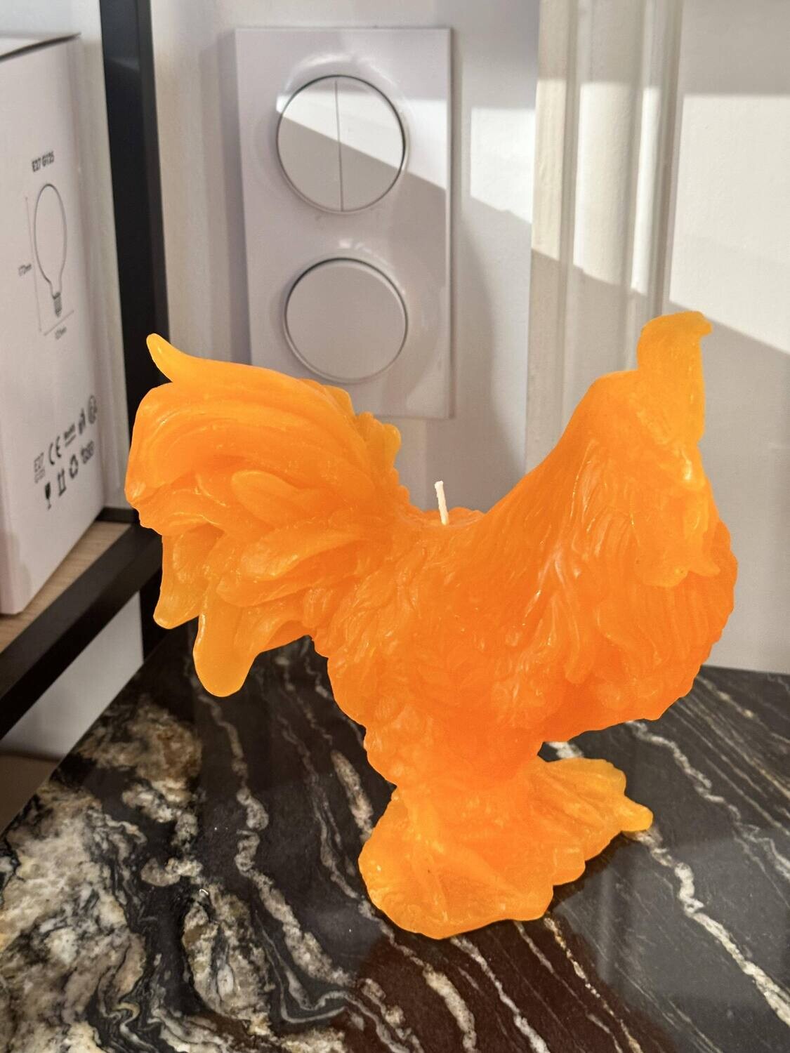 Coq  en cire Orange
