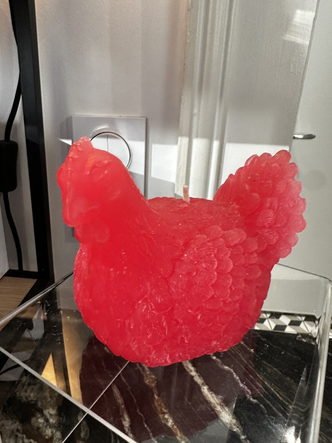 Poule en cire Fuchsia