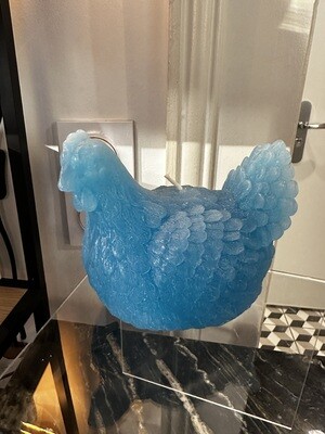 Poule en cire Turquoise