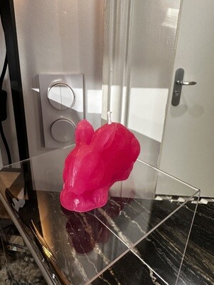 Lapin en cire Rose Fluo