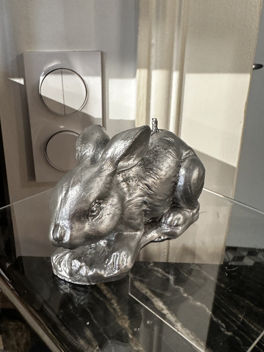 Lapin en cire Argent
