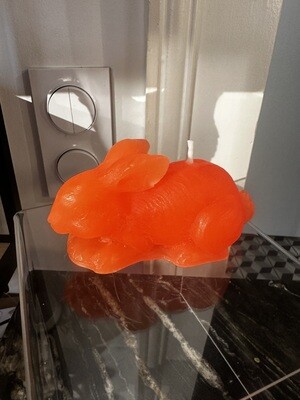 Lapin en cire Orange Fluo