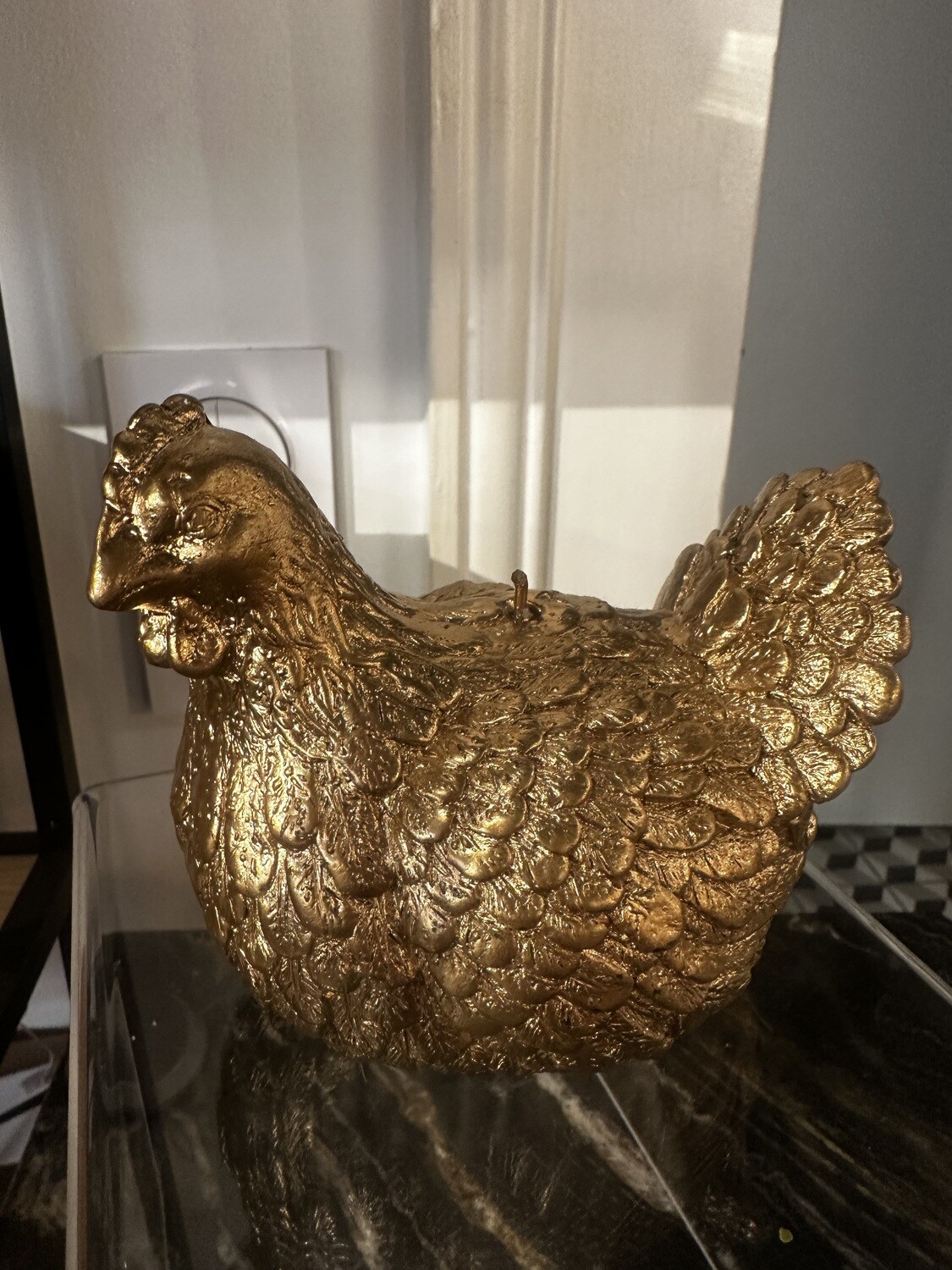 Poule en cire Or