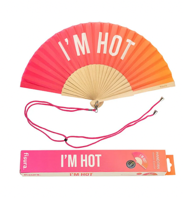 Eventail "I'M HOT"  rose dégradé