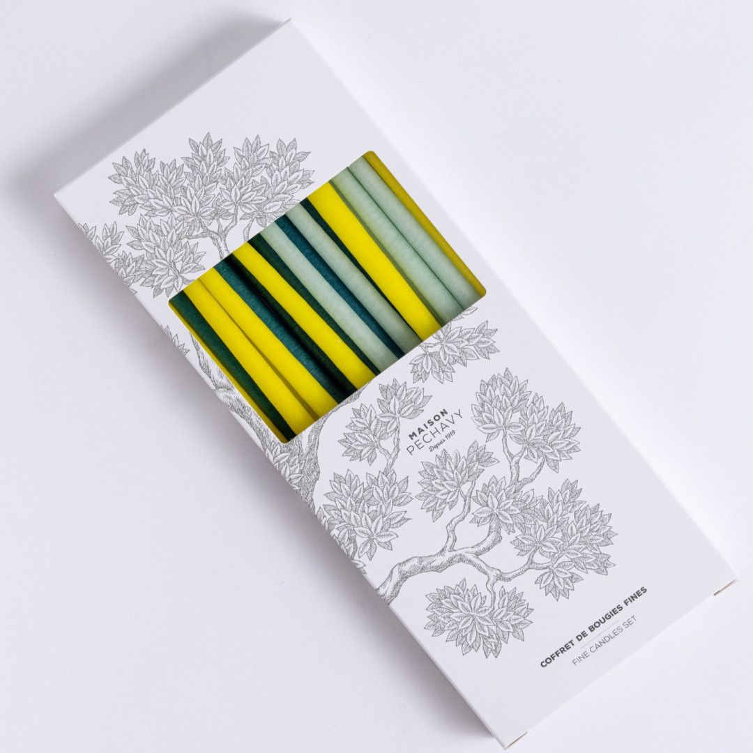 Coffret 20 bougies fines Mimosa