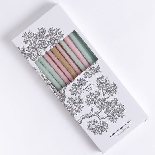 Coffret 20 bougies fines Douceur Pastel