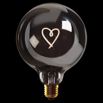 Ampoule  Coeur  Ambre- effet miroir
