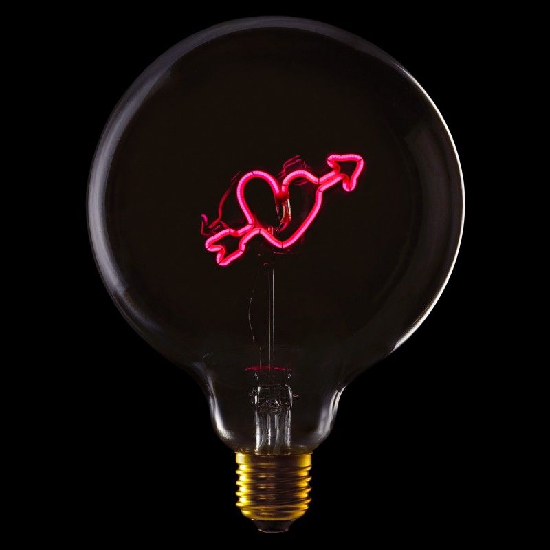 Ampoule Coeur Fléché - Rose