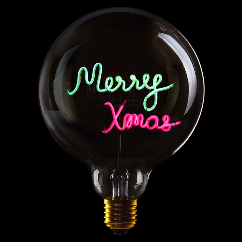 Ampoule Merry Xmas - Vert et Rose