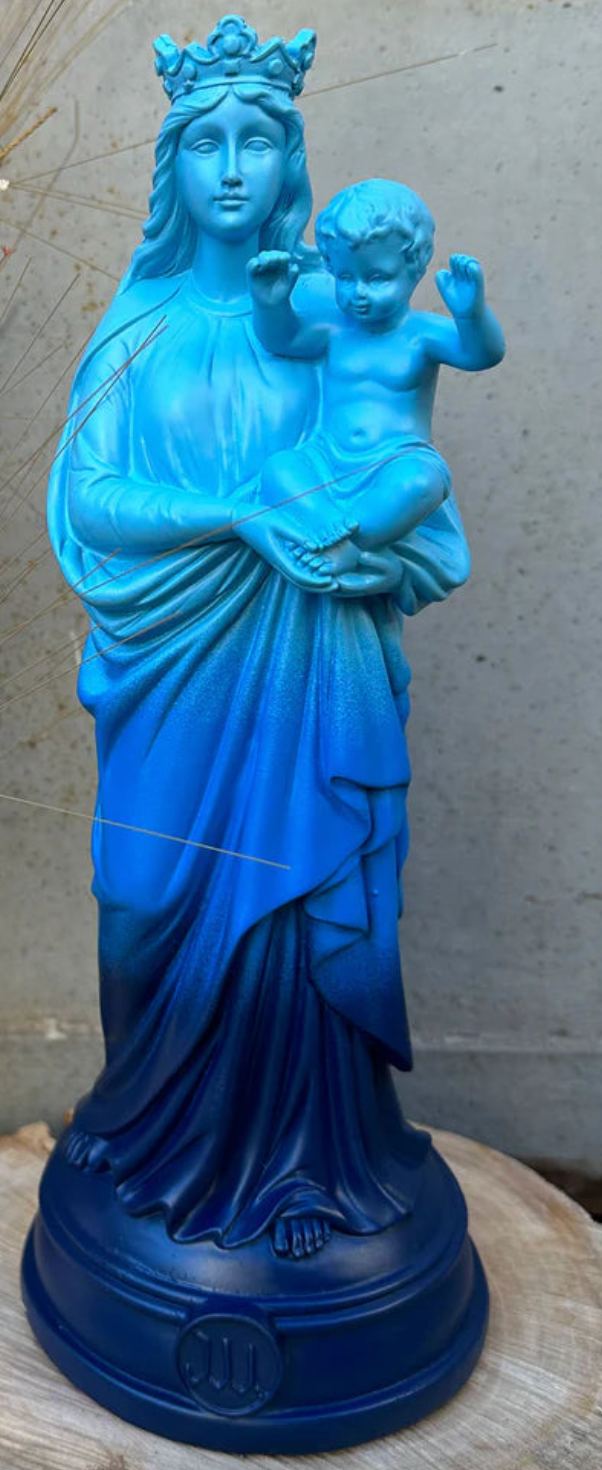 Statuette Bonne Mère Bleu Tye &Dye