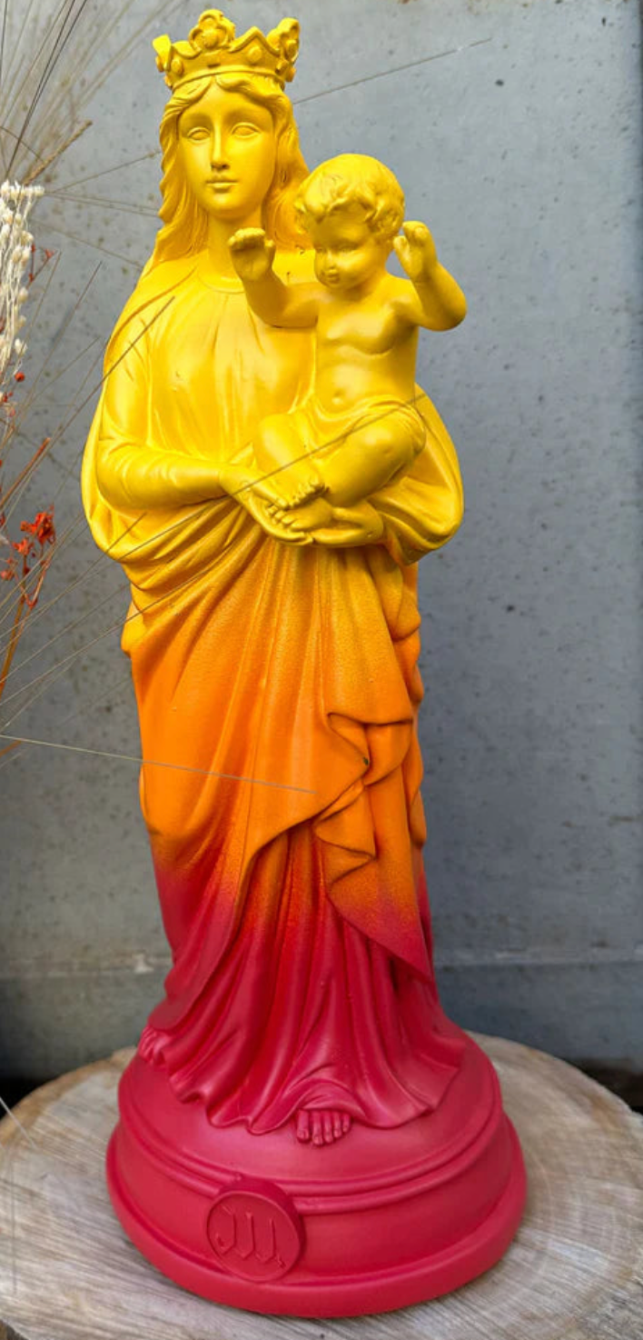 Statuette Bonne Mère Jaune Tye &Dye