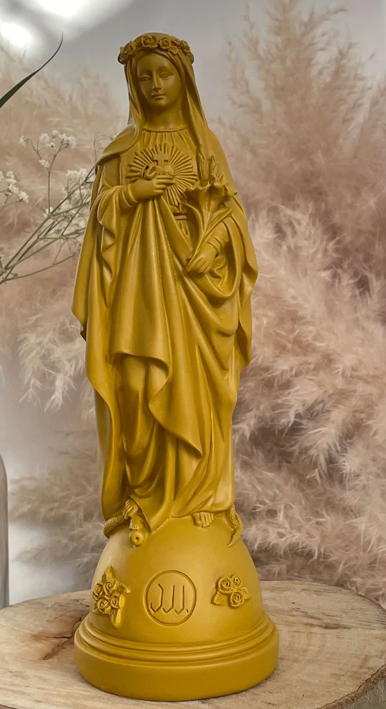 Statuette Marie aux fleurs Curry