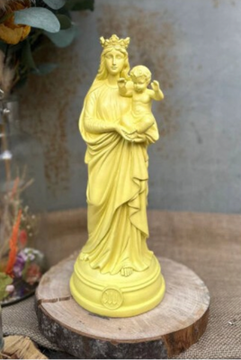 Statuette Bonne Mère Jaune Citron