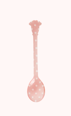 Cuillère à café en Acrylique- Pois Rose