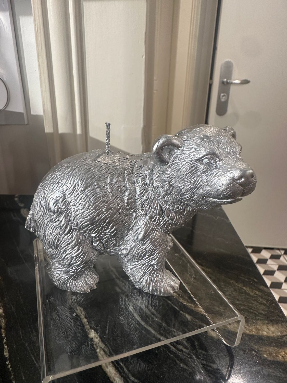 Bougie Petit Ourson Argent