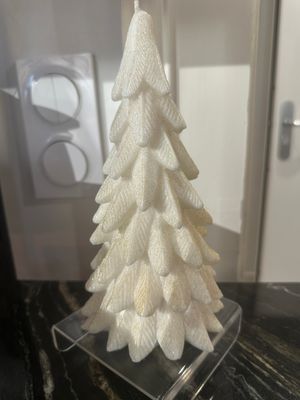 Bougie  Sapin Blanc à Paillettes