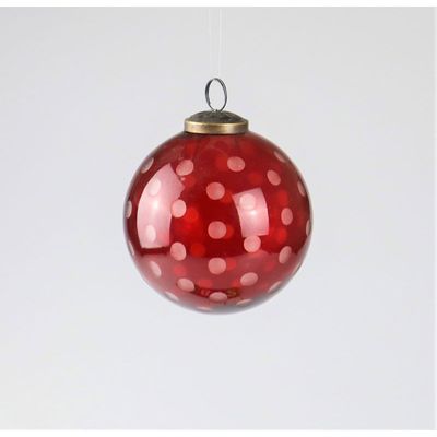 Boule en verre Rouge à pois