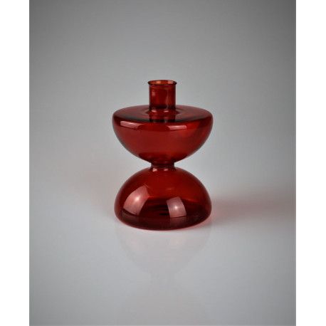 Bougeoir en verre Rouge
