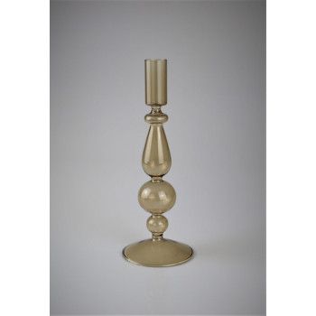 Bougeoir en verre Gold grand modèle