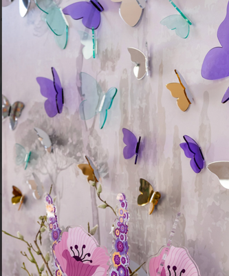 Ensemble de 3 papillons Violet- Funny Butterflies