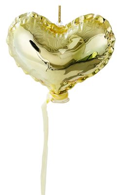 Ballon coeur en verre Or