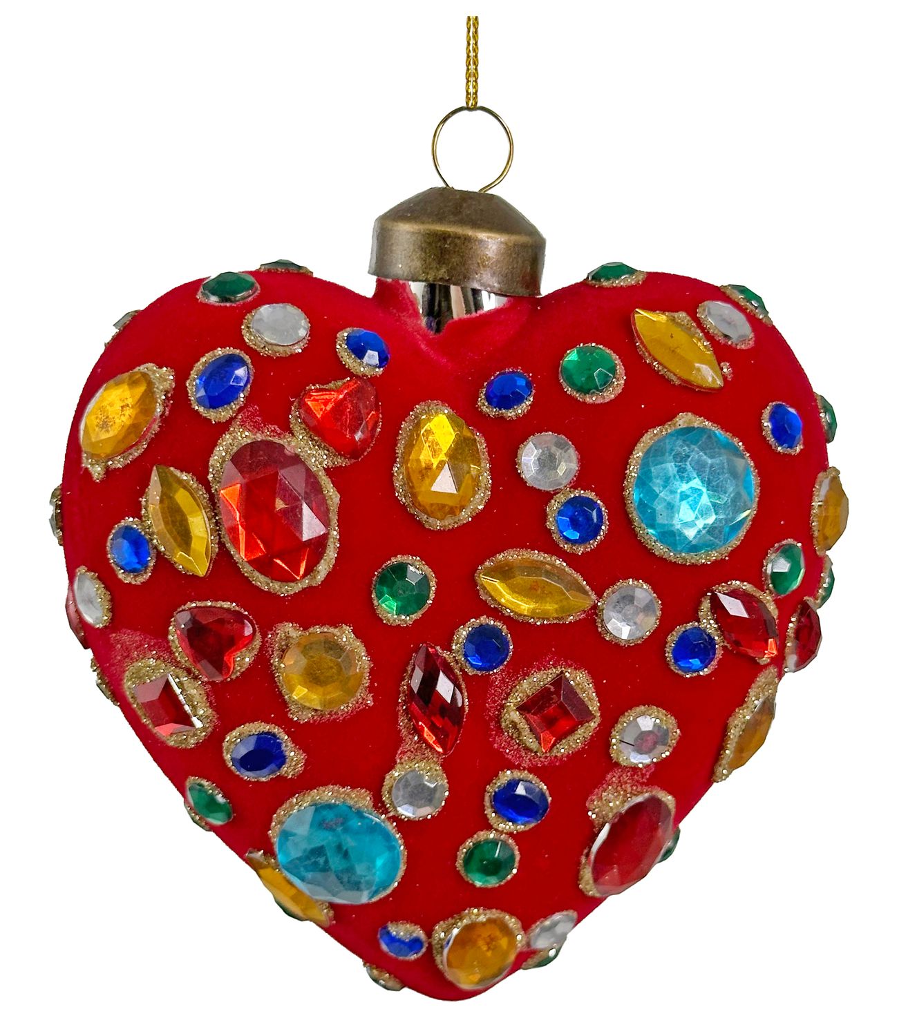 Coeur en verre avec strass