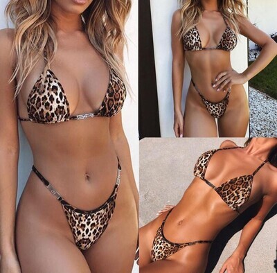2024 New  - Europe And America Sexy Leopard Print Swimsuit Suit Double Layer