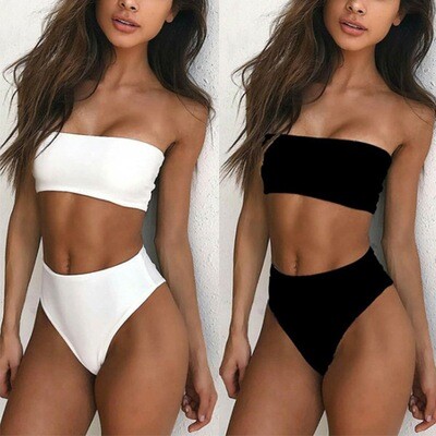 2024 New  -  Sexy Two-Piece Breast Wrap Swimsuit Bikini Set Tube Top Set