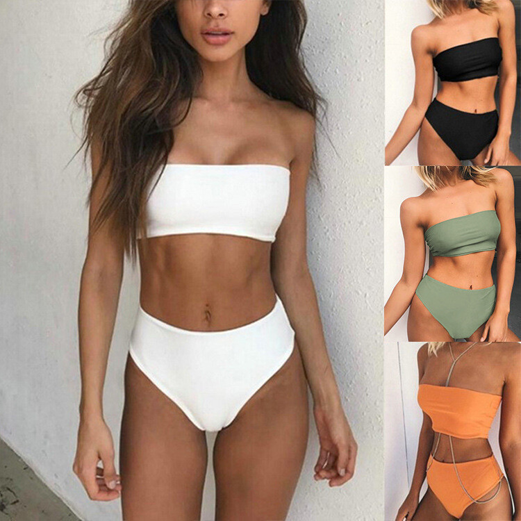 2024 New  -  2Quick selling explosive edition, fashionable chest wrapped + triangle shorts, bikini split swimsuit, sportswear 6 color spot