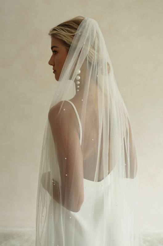 Chloe Pearl Chapel Length Veil