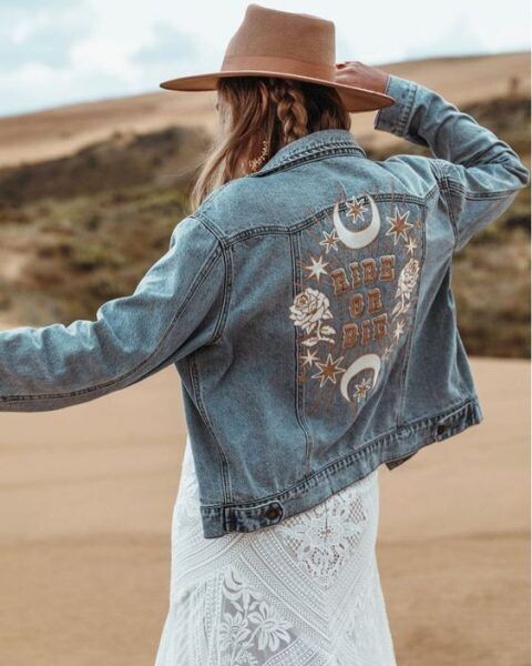 Rue De Seine Ride Or Die Denim Jacket Rue De Seine Ride Or Die Denim Jacket