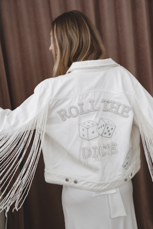 Roll The Dice Bridal Denim Jacket by Rue De Seine